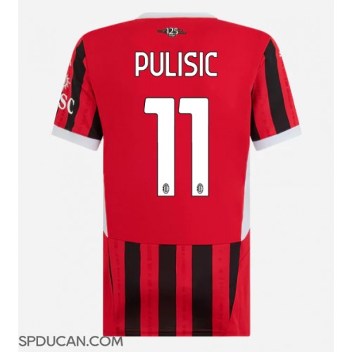 Zenski Nogometni Dres AC Milan Christian Pulisic #11 Domaci 2024-25 Kratak Rukav